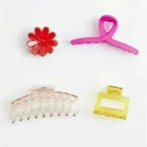 NWT TORRID CLAW CLIP SET OF 4 - PINK & ORANGE - Picture 1 of 4